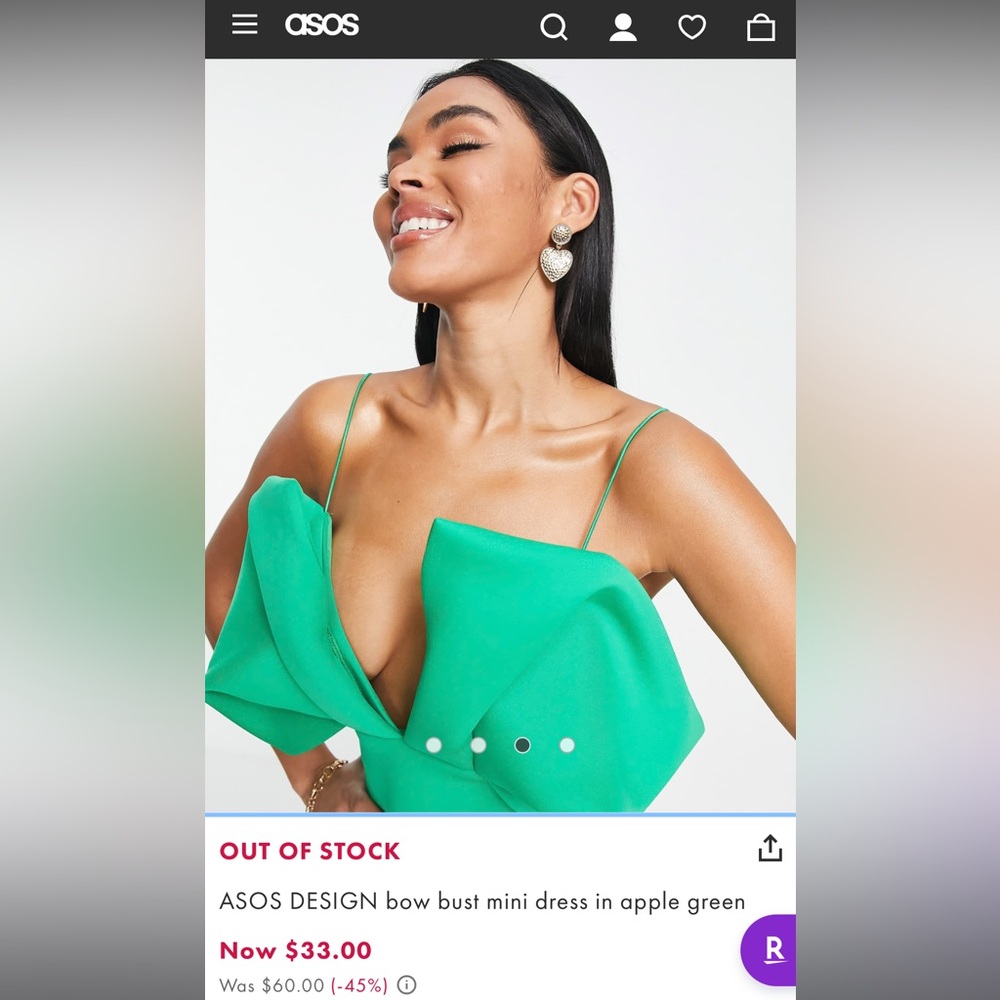 ASOS Green statement Dress - Picture 2 of 6